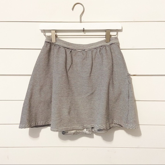 Topshop | Striped Snap Button Front Mini Skirt Size 6 - Picture 2 of 9